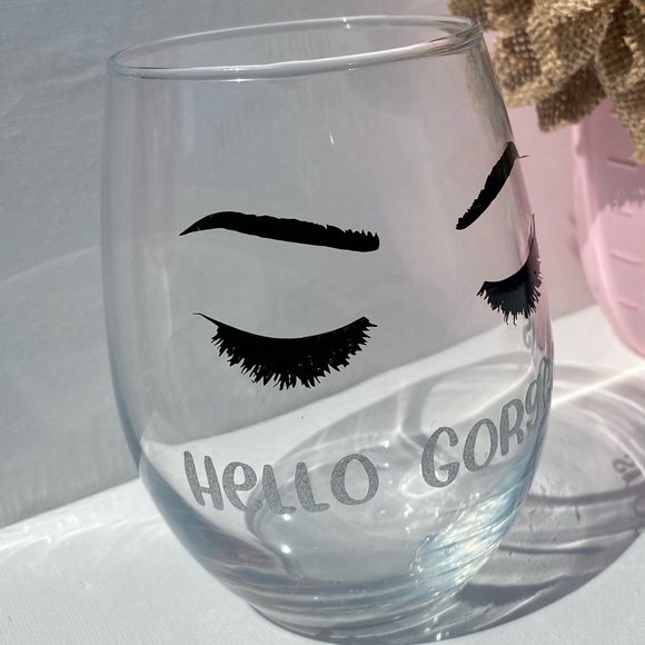 Hello Gorgeous Stemless Wine Glass - Picture 2 of 3